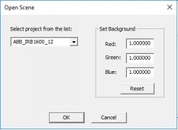 Dialog window for creating project virtual scene